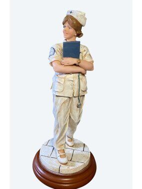 White Caps Of Caring Nurse Figurine Checkout Checklist By Vanmark 1998